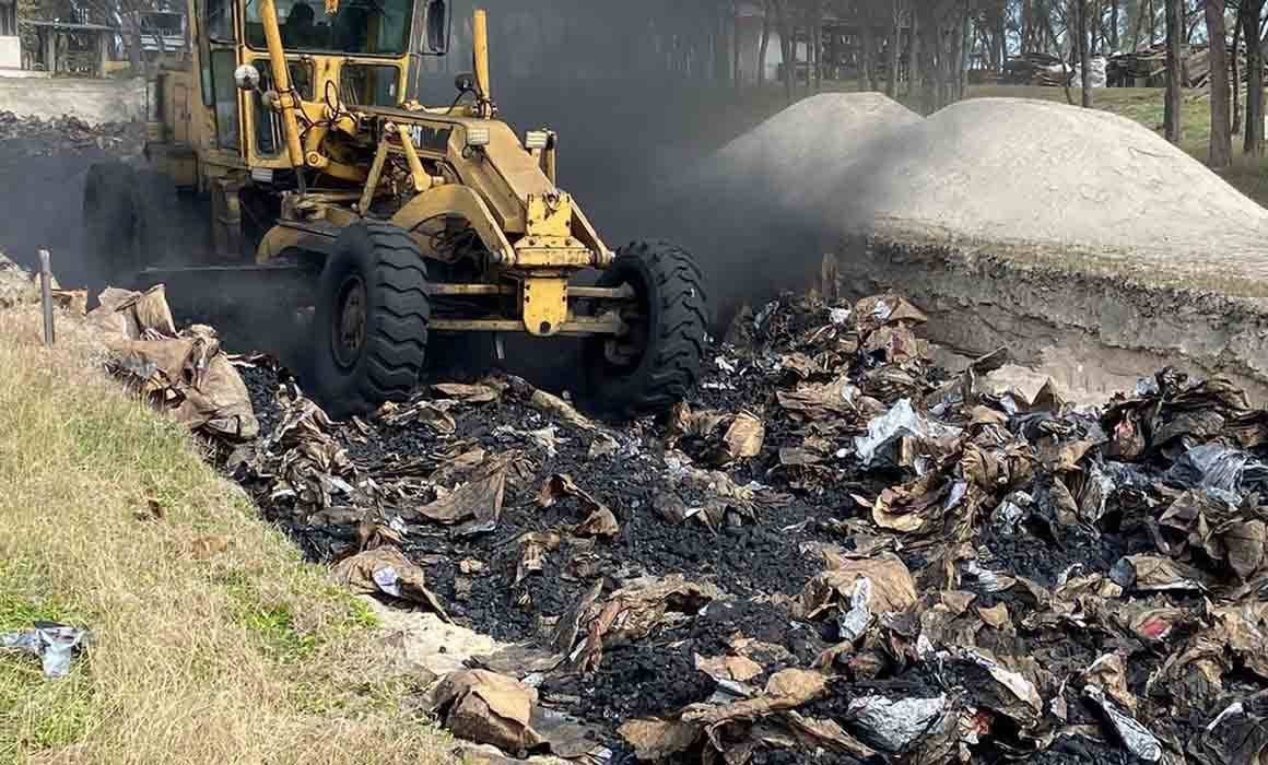 Destruye FGR 33 toneladas de carbón contaminado con cocaína en Tamaulipas
