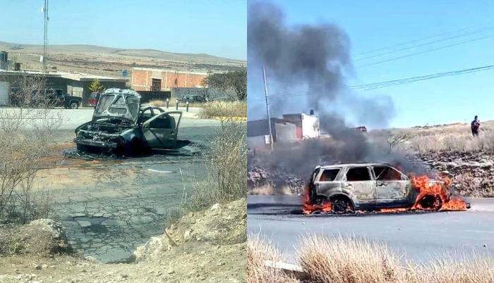 Fin de semana violento en Fresnillo, Zacatecas; varios vehículos incendiados por narcobloqueos 