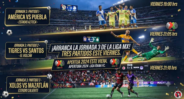 La Jornada 3 de la Liga MX arranca con tres partidos este viernes