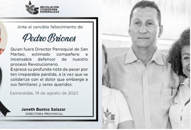 Violencia en Ecuador: asesinan a Pedro Briones, dirigente político 