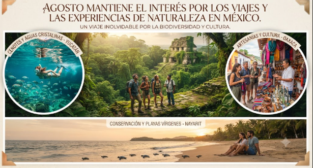 Agosto mantiene el interés por los viajes y las experiencias de naturaleza en México