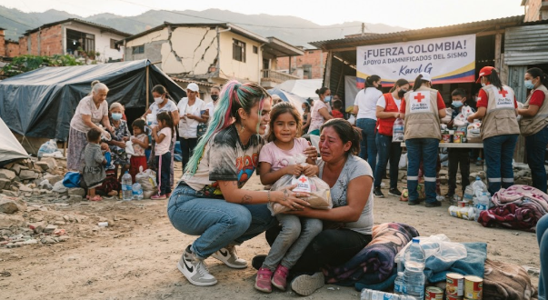 Karol G brinda apoyo a familias afectadas por el sismo en Colombia