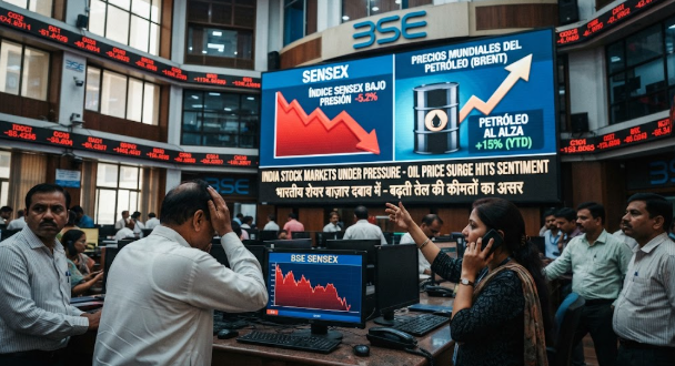 Las bolsas de India enfrentan presión por el aumento del precio del petróleo