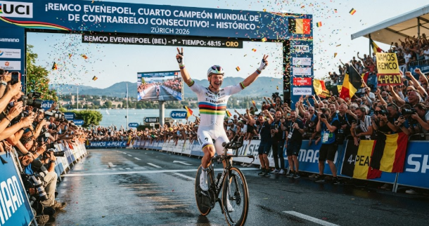 Remco Evenepoel conquista su cuarto Mundial consecutivo de contrarreloj