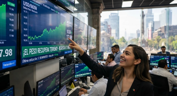 El peso mexicano recupera terreno y regresa a las 17 unidades frente al dólar