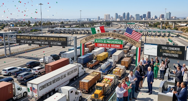 Comercio entre México y Estados Unidos alcanza cifras récord durante 2026