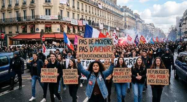 Protestas estudiantiles crecen en Francia por falta de recursos en las escuelas