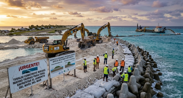 Tuvalu construye nuevas tierras para enfrentar el aumento del nivel del mar