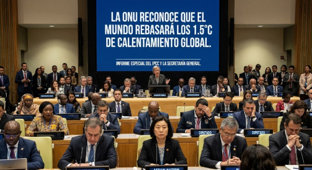 La ONU reconoce que el mundo rebasará los 1.5 °C de calentamiento global