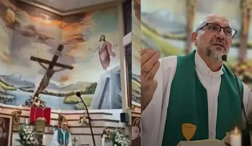 Enorme crucifijo cae sobre un sacerdote en plena misa y provoca su muerte