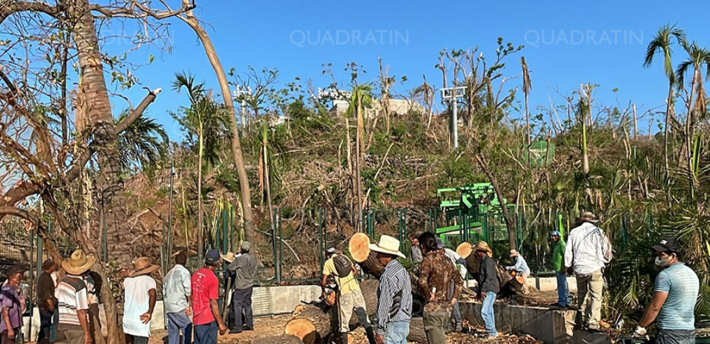 El huracán Otis acabó con casi el 80% de árboles del parque Papagayo en Acapulco 